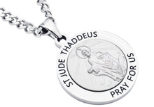 Load image into Gallery viewer, Men's Stainless Steel Saint Thaddeus Pendant With 24" Curb Chain