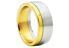 Load image into Gallery viewer, Mens Gold Plated Two-tone Stainless Steel Ring