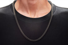 Load image into Gallery viewer, Mens Antique Plated Stainless Steel Franco Link Chain Necklace