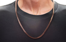 Load image into Gallery viewer, Mens 4mm Chocolate Stainless Steel Franco Link Chain Necklace