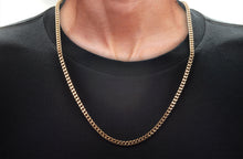 Load image into Gallery viewer, Mens 4mm Rose Stainless Steel Franco Link Chain Necklace