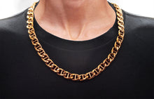 Load image into Gallery viewer, Mens Rose Stainless Steel Mariner Link Chain Set
