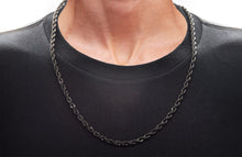 Load image into Gallery viewer, Mens 5MM Black Stainless Steel Rope Chain Necklace
