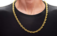 Load image into Gallery viewer, Mens Gold Stainless Steel Rope Link Chain Set