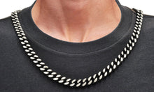 Load image into Gallery viewer, Mens Two Toned Matt Black Stainless Steel Cuban Link 24" Chain Necklace