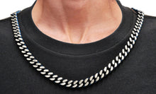 Load image into Gallery viewer, Mens Two-Toned Matt Blue Stainless Steel Cuban Link 24" Chain Necklace