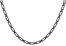 Load image into Gallery viewer, Mens 4MM Black Plated Stainless Steel Paperclip Necklace