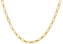 Load image into Gallery viewer, Mens 4MM Gold Plated Stainless Steel Paperclip Necklace