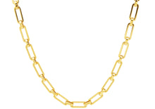 Load image into Gallery viewer, Mens 8MM Gold Plated Stainless Steel Paperclip Necklace