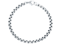 Load image into Gallery viewer, Mens 5mm Stainless Steel Round Box Link Chain Bracelet