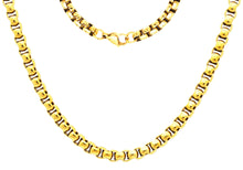 Load image into Gallery viewer, Mens 7mm Gold Plated Stainless Steel Round Box Link Chain Necklace