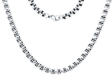 Load image into Gallery viewer, Mens 7mm Stainless Steel Round Box Link Chain Necklace