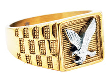 Load image into Gallery viewer, Mens Gold Stainless Steel Eagle Ring