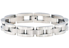 Load image into Gallery viewer, Mens Curved Link Stainless Steel Bracelet - Blackjack Jewelry