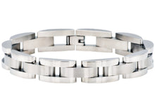 Load image into Gallery viewer, Mens Curved Link Stainless Steel Bracelet - Blackjack Jewelry