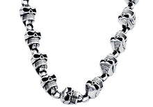 Load image into Gallery viewer, Mens Stainless Steel Skull Necklace - Blackjack Jewelry
