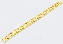 Load image into Gallery viewer, Mens Gold Stainless Steel Pyramid Link Bracelet - Blackjack Jewelry
