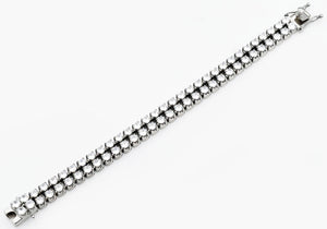 Mens Stainless Steel Bracelet With Cubic Zirconia - Blackjack Jewelry