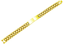 Load image into Gallery viewer, Mens Gold Engravable Stainless Steel ID Bracelet - Blackjack Jewelry
