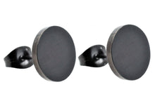 Load image into Gallery viewer, Mens 10mm Black Stainless Steel Stud Earrings - Blackjack Jewelry