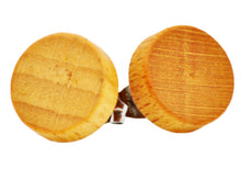 Load image into Gallery viewer, Mens 12mm Wood Stainless Steel Stud Earrings - Blackjack Jewelry