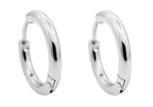 Load image into Gallery viewer, Mens 17mm Stainless Steel Hoop Earrings - Blackjack Jewelry