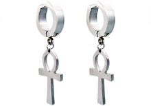 Load image into Gallery viewer, Mens Stainless Steel Clip On Ankh Cross Earrings - Blackjack Jewelry