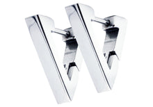 Load image into Gallery viewer, Men's Stainless Steel Triangle Hoop Earrings - Blackjack Jewelry
