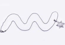 Load image into Gallery viewer, Mens Stainless Steel Star Of David Pendant Necklace - Blackjack Jewelry