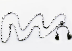 Mens Stainless Steel Headphone Pendant - Blackjack Jewelry