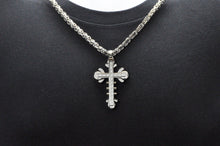 Load image into Gallery viewer, Mens Stainless Steel Cross Pendant With Cubic Zirconia