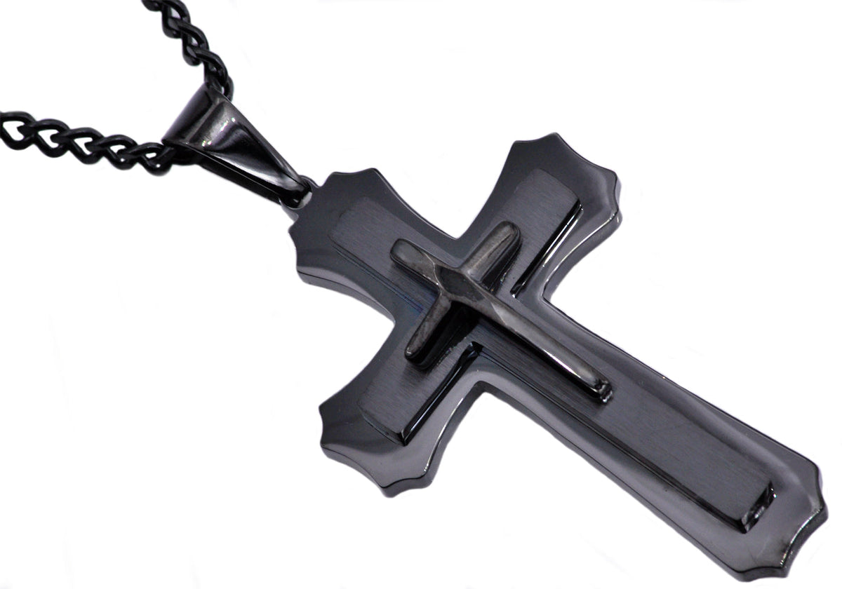 Mens black hot sale cross pendant