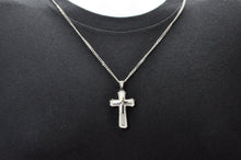 Load image into Gallery viewer, Mens Stainless Steel Layered Cross Pendant Necklace - Blackjack Jewelry