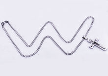 Load image into Gallery viewer, Mens Stainless Steel Layered Cross Pendant Necklace - Blackjack Jewelry