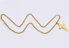 Load image into Gallery viewer, Mens Gold Stainless Steel Cross Pendant With Cubic Zirconia - Blackjack Jewelry