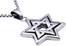 Load image into Gallery viewer, Mens Stainless Steel Star Of David Pendant - Blackjack Jewelry

