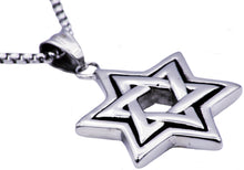 Load image into Gallery viewer, Mens Stainless Steel Star Of David Pendant - Blackjack Jewelry