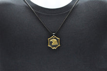Load image into Gallery viewer, Mens Black And Gold Stainless Steel Eagle Pendant Necklace - Blackjack Jewelry
