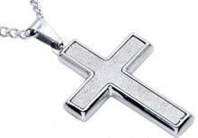 Load image into Gallery viewer, Mens Sandblasted Stainless Steel Cross Pendant - Blackjack Jewelry
