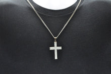 Load image into Gallery viewer, Mens Sandblasted Stainless Steel Cross Pendant - Blackjack Jewelry