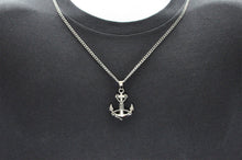 Load image into Gallery viewer, Mens Stainless Steel Anchor Pendant Necklace With 24" Curb Chain - Blackjack Jewelry