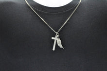 Load image into Gallery viewer, Mens Stainless Steel Cross Pendant With 24" Curb Chain - Blackjack Jewelry