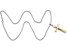 Load image into Gallery viewer, Mens Gold Plated Stainless Steel Cross Pendant Necklace - Blackjack Jewelry