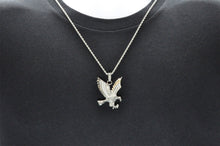 Load image into Gallery viewer, Mens Stainless Steel Cubic Zirconia Eagle Pendant Necklace With 24" Rope Chain - Blackjack Jewelry