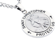 Load image into Gallery viewer, Mens Stainless Steel Saint Christopher Protect Us Pendant - Blackjack Jewelry