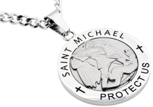 Load image into Gallery viewer, Mens Stainless Steel Saint Michael Protect Us Pendant - Blackjack Jewelry