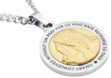 Load image into Gallery viewer, Mens Gold Stainless Steel Mother Mary Pendant - Blackjack Jewelry
