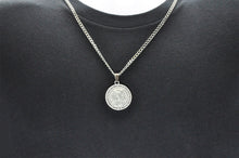 Load image into Gallery viewer, Mens Stainless Steel Saint Michael Protect Us Pendant - Blackjack Jewelry