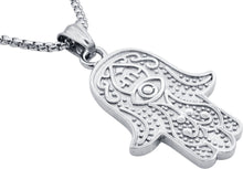 Load image into Gallery viewer, Mens Stainless Steel Hamsa Pendant Necklace - Blackjack Jewelry