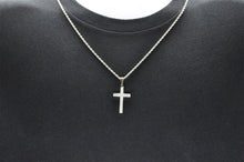 Load image into Gallery viewer, Mens Stainless Steel Cross Pendant With 24" Rope Chain - Blackjack Jewelry